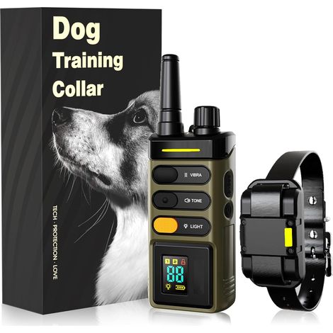 Collier d'éducation pour chien, collier de dressage à distance d'une portée de 5280 pieds, collier électronique étanche IPX7 avec vision nocturne et flash (1/5)