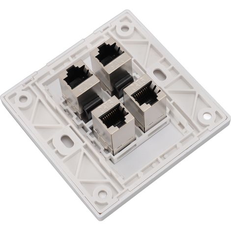 Cat 6 Ethernet-Wanddose, 4 weibliche Anschlüsse für optimierte Netzwerkverbindung (kompatibel mit CAT5, CAT5E, CAT6 und CAT6A). (1/5)