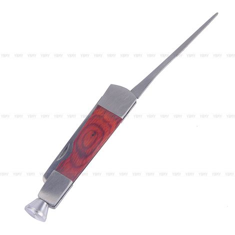 Nettoyeur de tuyaux 3 en 1, fabriqué en acajou et en acier inoxydable, comprenant une perceuse de nettoyage de tuyaux, un grattoir à tuyaux et un nettoyeur de buses. (1/4)