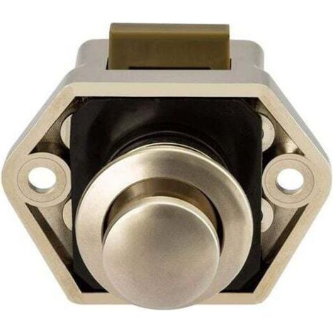 Bouton poussoir Loquet - sans clé Serrure de meuble Fermoir Bouton de porte de placard pour RV caravane de moteur 2 pièces Nickel