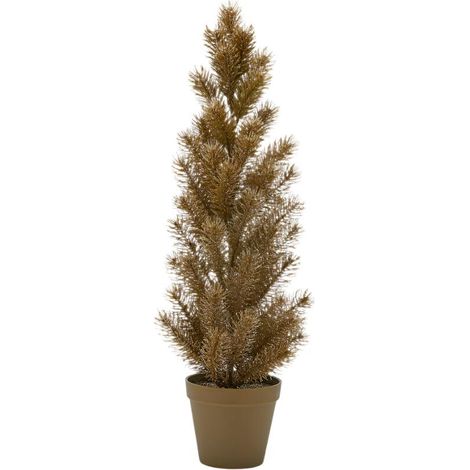 Pino "Glitter" verde con vaso di h.60 cm per decorazioni natalizie
