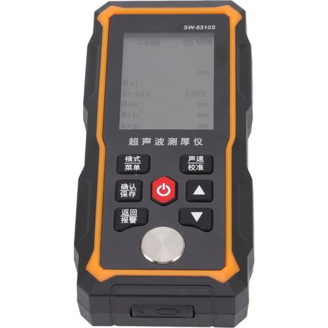 Épaisseur à ultrasons numérique portable avec écran LCD, plage de mesure : 1,00 à 300,00 mm (0,04 à 11,8 po). (1/5)