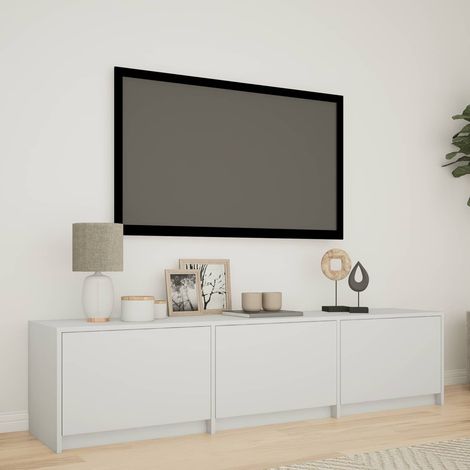 vidaXL Mobile TV con LED Bianco 165 x 34 x 40 cm Legno