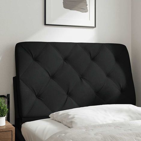 Coussin de tête de lit noir 80 cm tissu (1/5)