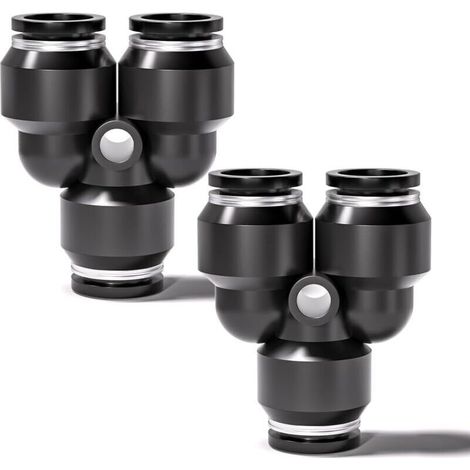 20 Stück 8 mm schwarze Splitter-Steckgelenk-Pneumatik-Schnellkupplungsverbinder