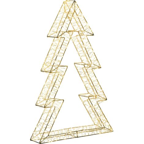 Gartendekoration LED AKERAN Weihnachtsbaum 60 cm Silber