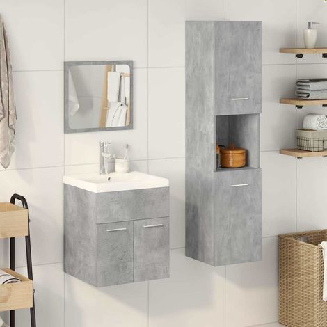 Maison Exclusive - Set Mobili da Bagno 4 pz Grigio Cemento in Legno Multistrato