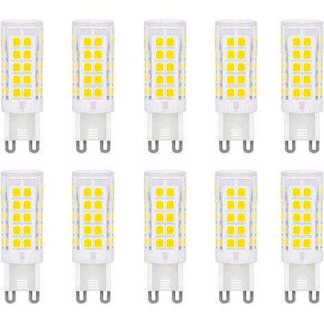 G9 3W ampoules LED blanc froid 6500k, non dimmables, équivalent ampoules halogènes 33W, ampoules G9 LED maïs pour l'éclairage domestique, sans scintillement, AC 220-240V, paquet de 10 [Classe énergéti