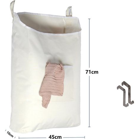 Wäschekorb - Baumwolle - 72 x 45 cm - Schwarz - Großes Fassungsvermögen (1/5)