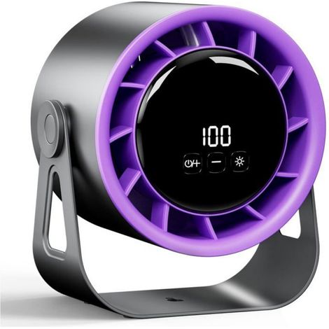 ®RisingFF Ventilateur de table sans fil, puissant, rechargeable par USB, 4 vitesses, rotation à 360°, petit ventilateur portable (1/5)