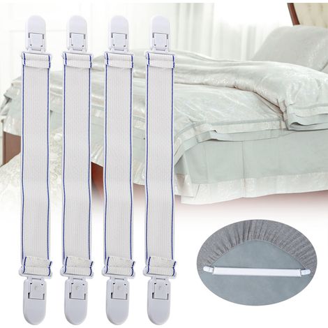 4 Pièces Pinces à Draps Universelles, Fixations de Matelas et Pince à Linge (1/5)