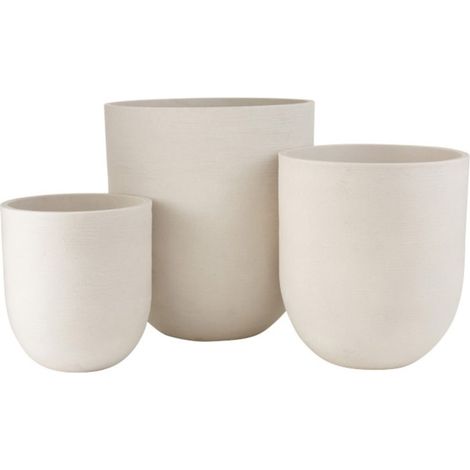 Lot de 3 Vases en Céramique "Roda" 61cm Blanc