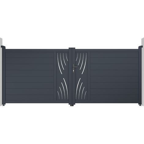 Portail aluminium battant VELETA 350x140cm