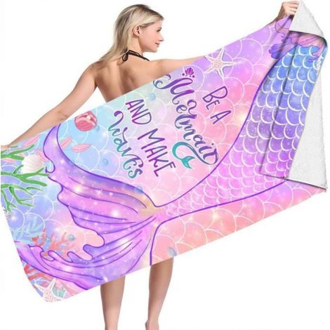 Serviette de plage - - 75x150cm - Microfibre épaisse - Lavable - Design coloré