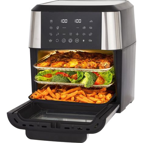 Friteuse à air chaud XXL 12 L multifonction avec accessoires, cuisson homogène, écran tactile LED, 12 programmes, facile à nettoyer - CHICFURN (1/5)