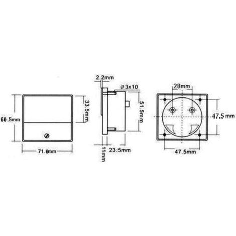 Voltmetre Analogique - 50 V CC - Pour Tableau De Bord - 70 X 60 Mm - 1 Unite (1/4)