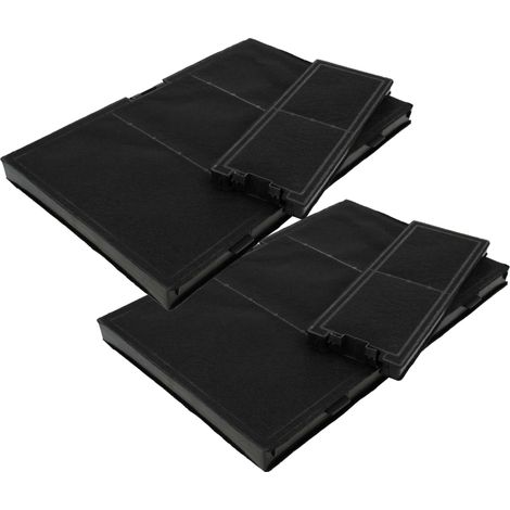 vhbw 4x Filter compatible with Neff D65IHM1S0B/01, D65IHM1S0B, D65IHM1S0/01, D65IHM1S0, D65IBE1S0B/01 Extractor Hoods - 4x activated carbon filter