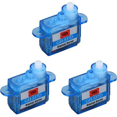 Convient pour trois servos numériques GH-S37D/GH-S43D, micro servos 3,7G/4,3G, convient aux avions, hélicoptères, camions, bateaux, voitures et robots télécommandés. (1/4)