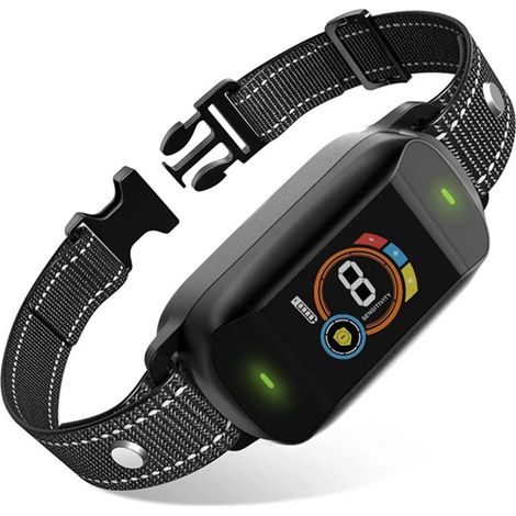 Collar inteligente antirruido para perros, resistente al agua IP67, recargable, con sonidos seguros, vibraciones y pulsos, 5 niveles de sensibilidad. (1/4)