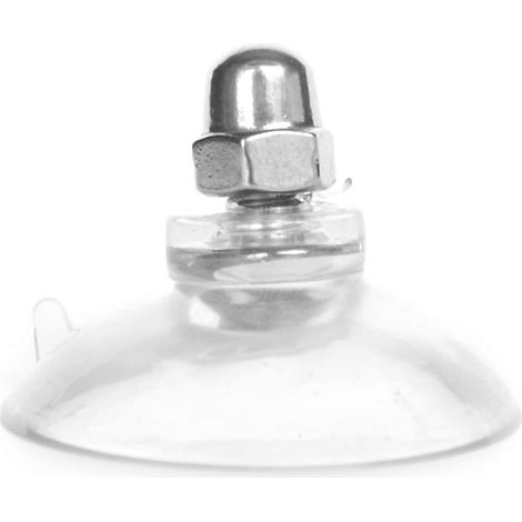 Crochet à ventouse à vis M6, diamètre 4,4 cm en PVC transparent, longueur de vis 1 cm, avec écrou borgne, 5 pièces (1/5)