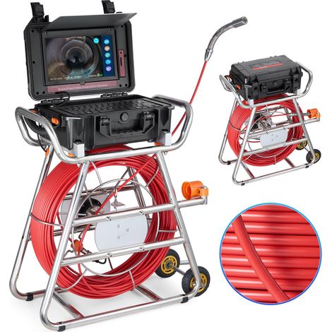 Caméra inspection canalisation 100 m autonivelante avec écran tactile 10,1 pouces, sonde 512 Hz et compteur de distance pour égouts (1/5)