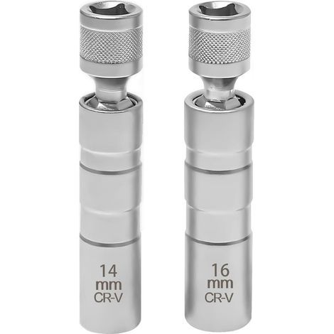 2 Stück Zündkerzenschlüssel, Zündkerzennuss, Zündkerzen-Demontagewerkzeug, Schlüssel für Zündkerzen-Demontage für Auto-Reparaturen (16mm/14mm) (1/5)