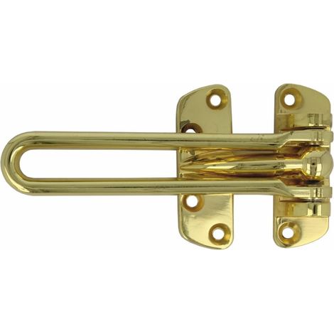1 - Chaîne De Sécurité - Serrure De Porte - Verrouillage Robuste Par Barre Latérale - Pour Portes D&39entrée Et Fenêtres - Laiton Verni - 12x0cm