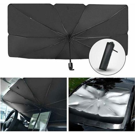 Pare-Soleil Voiture Pare-Brise Pliable - Revêtement Argent Titane - 140 x 80 cm - Pour Berline SUV Camion Fourgon - 1 Pièce (1/4)