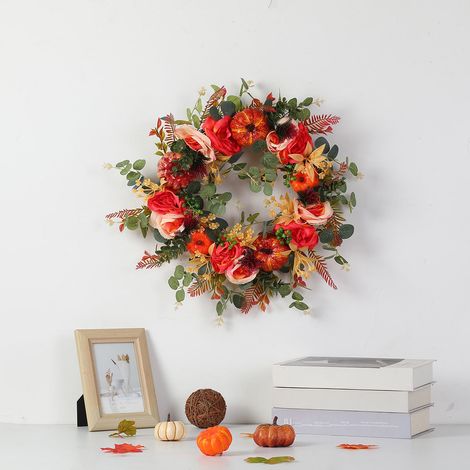 Guirlande Fleurie Artificielle - Guirlande Porte - Décoration Automne Thanksgiving - 40 cm - En Plastique (1/5)