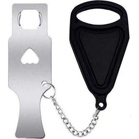 Quincaillerie de verrouillage de porte portable Addalock pour la sécurité des voyages, des hôtels et de la maison - Dispositif anti-intrusion noir (1/5)