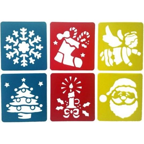 Lot de 6 modèles de signes de Noël - Gabarits décoratifs - Pour bricolage de Noël - Accessoire DIY
