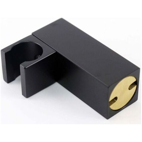 Adjustable Rotatable Square Copper Hand Shower Fixed Bracket Hanging Seat Black (1/4)