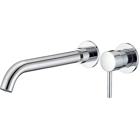 1 Mitigeur Lavabo Mural, Laiton, Chromé, 26 cm, Salle De Bain (1/5)
