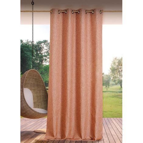 Rideau extérieur ROOFTOP 140 x 265 cm – Œillets anti-rouille – 100% polypropylène - 140x265cm - Terre cuite