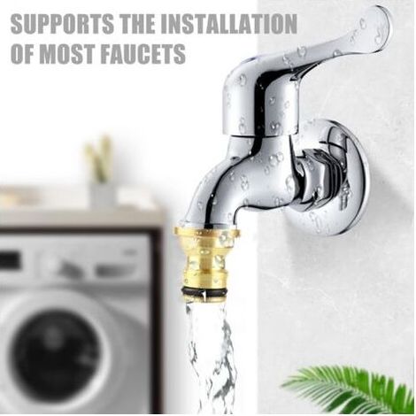 Wasserhahnadapter, Gartenschlauchanschluss, Messing-Wasserhahnanschluss M24, Küchenwasserhahnadapter für 2-teiliges Zubehör und Schnellkupplungen für Gartenschläuche, Universal-Wasserhahnanschluss (Go (1/5)