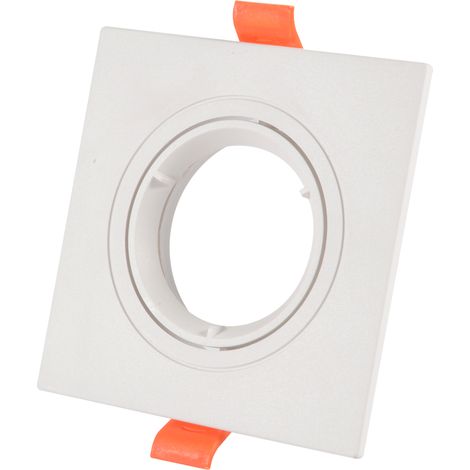Jandei - Aro cuadrado orientable para GU10 blanco Corte 75mm (1/4)