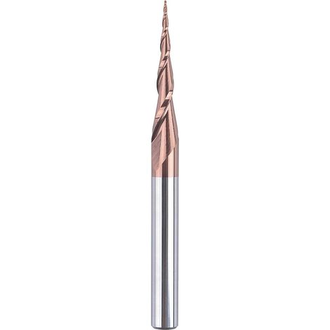 Fraise conique de 6 mm - angle de 5,2 degrés, adaptée à la sculpture sur bois 2D et 3D. (1/5)