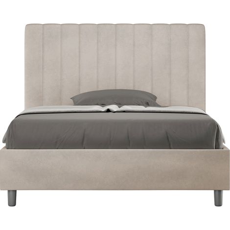 Letto 1 Piazza e Mezzo 120x200 cm con Rete e Contenitore Agueda Sabbia (1/5)