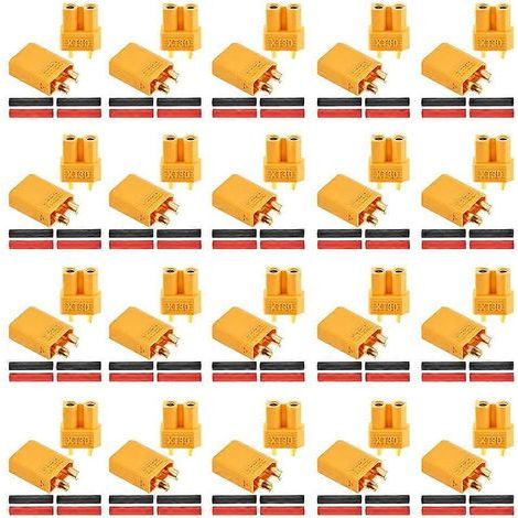 20 paires de connecteurs XT30 avec 40 gaines thermorétractables pour batteries RC (1/5)