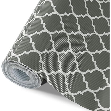 Drawer Mat 44 x 500 cm Shelf Protector Cuttable Non-Slip Coating for Kitchen, Cupboard and Wardrobe Grey (1/5)