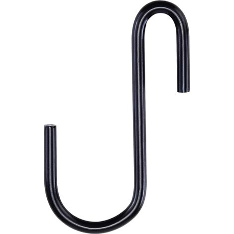 Sollbry 10er-Pack kleine S-Haken – schwarz beschichtet, zum Aufhängen an robusten Regalen, Garage, Sichtschutzwänden, Lagerregalen, Bäckerregalen und schwarzen Haken zum Aufhängen von Regalen mit Hake (1/5)
