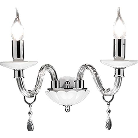 Lampada applique in cristallo 35 cm LIVIA Bianco a 2 luci (1/2)