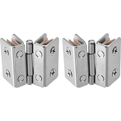 Paar Glastürscharnier, Schaufenster-Weinschrank-Türscharnierclip, Ersatzzubehör, passend für 4–8 mm dickes Glas
