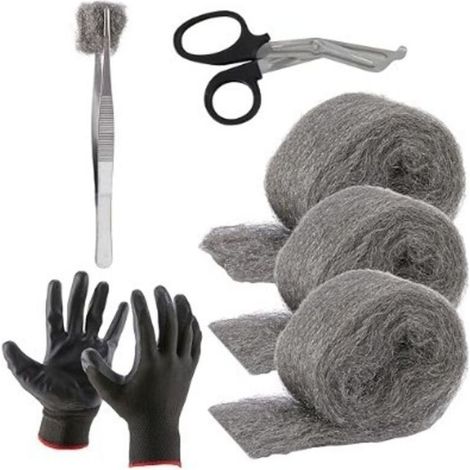 Steel Wool, 3 Rolls 0000 Anti-Mouse Steel Wire Wool, Cleaning Wire Wool, Used Steel Wool 0000 (1/5)