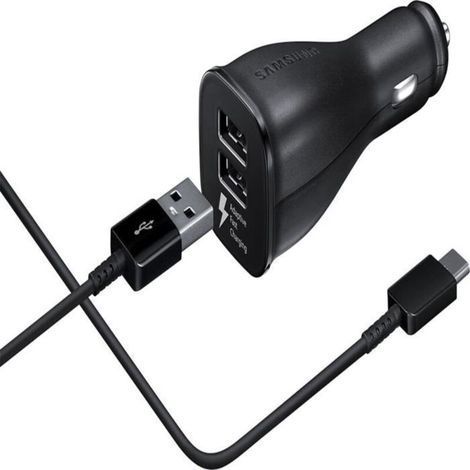 Kfz-Ladegerät – Samsung – EP-LN920CB – Schnellladefunktion – 2 USB-Anschlüsse – 1,5 m USB-Typ-C-Kabel (1/3)