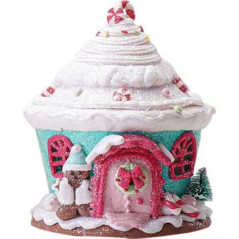 Décoration sapin Noël maison pain d'épice avec château et sapin de bonbons, pour suspendre à votre arbre de fêtes de fin d'année (1/5)