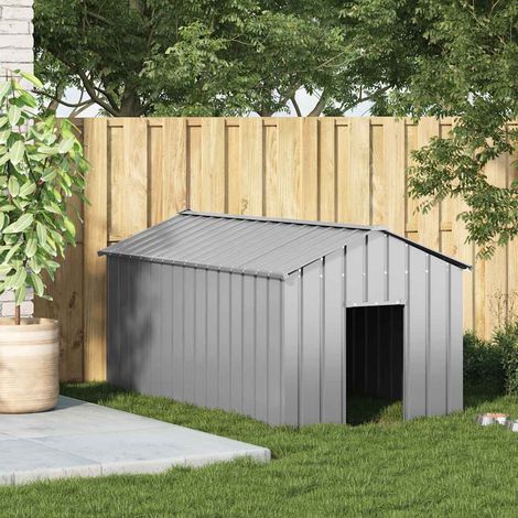 Niche pour chien avec toit noir 114x202x101 cm acier galvanisé