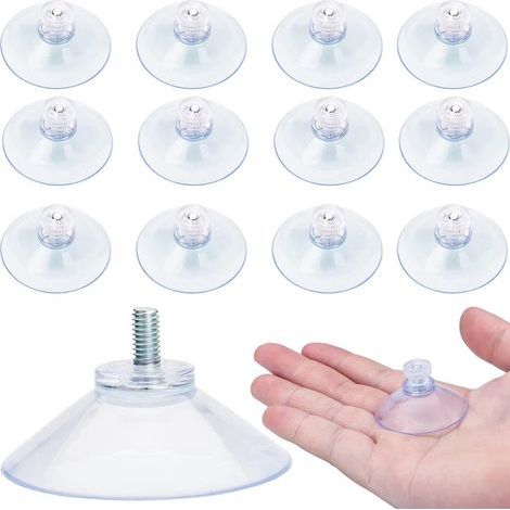 12 Saugnäpfe mit Gewinde – 53 mm M4x10 – Saugnäpfe mit Haken – Saugnapfhaken – Mutter (1/2)