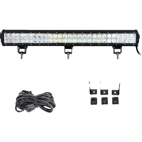 Barre lumineuse, lumière blanche 6000K, résistant aux intempéries, 25inch 162W Fil (1/2)
