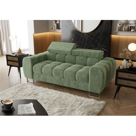Sofa Designersofa BASTIEN 2-Sitzer in Stoff Terra Mintgrün